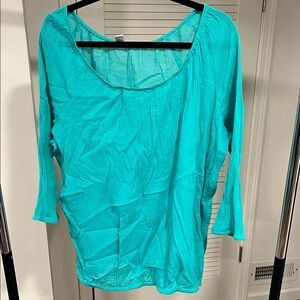 Old Navy Teal Scoop Neck Long Sleeve Top
